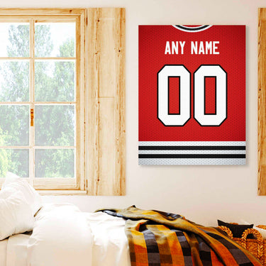 Chicago Jersey Custom Canvas Print Wall Art for Boy Girl Men Women Hockey Personalized Canvas Art
